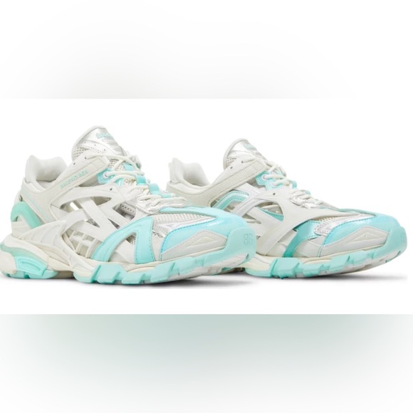 Balenciaga Rubber Mesh Tri-Color Womens Track.2 Open Sneakers, Size 40 - Picture 1 of 16